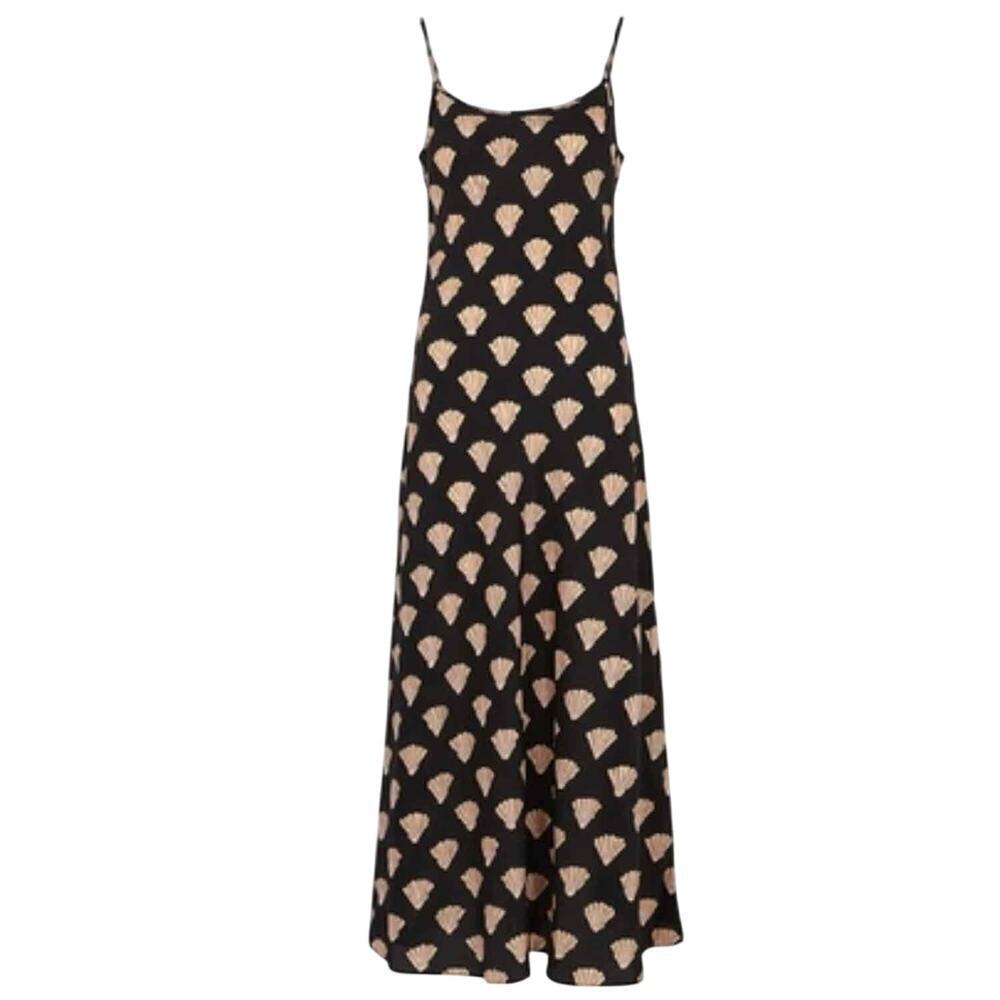 Rixo London Holly Shell Print Silk Midi Slip Dress Size XS